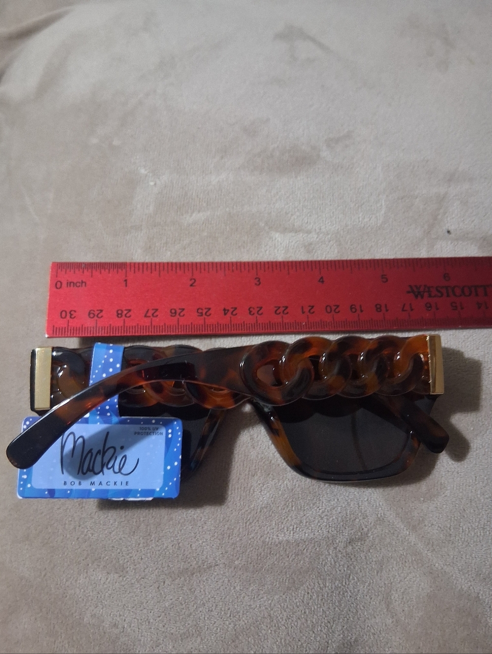 Bob MACKIE Tortoiseshell Square Sunglasses - Brown Lenses